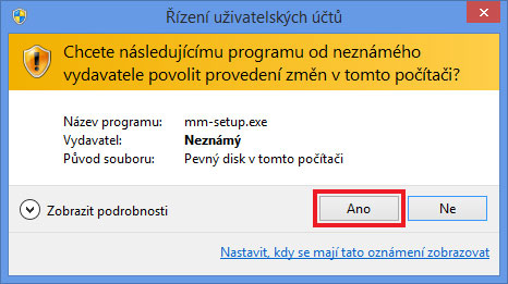Povolení instalace